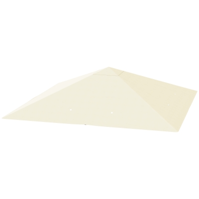 Outsunny 10' x 10' Gazebo Canopy Replacement Cover, Garden Gazebo Roof Replacement, UPF30+, TOP COVER ONLY, Cream White