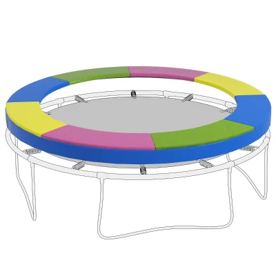 Soozier 8FT Trampoline Spring Cover, Trampoline Pad Replacement, Waterproof and Tear-Resistant, All-Weather Trampoline Accessories, Multi-Colored