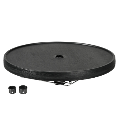 Outsunny Beach Umbrella Table Tray with Wine Holder, 23.5" Black
