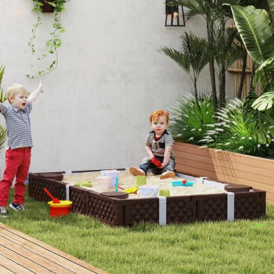 Kids Sandbox 73.2" L x 46.9" W x 8.7" H Brown