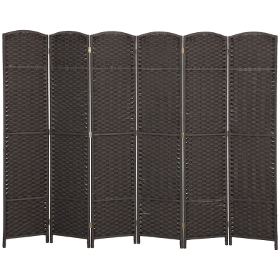 Room Divider 94.5" W x 0.6" D x 66.9" H Brown