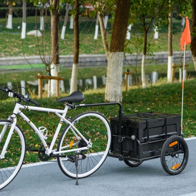 Aosom Bicycle Cargo Trailer, Removable Storage Box