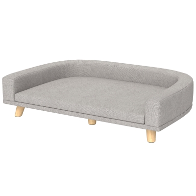 PawHut Dog Sofa Couch Bed, Washable Cushion, Gray