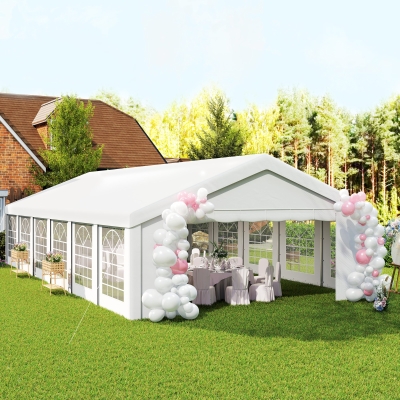 Outsunny 20' x 40' Party Tent, Outdoor Canopy Tent with 12 Removable Window Sidewalls for Parties, Wedding, Events, BBQ