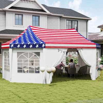 Party Tent 267.7" L x 196.9" W x 141.7" H American Flag