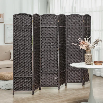 Room Divider 94.5" W x 0.6" D x 66.9" H Brown