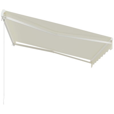 Outsunny 10' x 8' Electric Retractable Awning, UV Protection Sun Shade Shelter w/ Remote Controller for Deck Balcony Yard, Cream