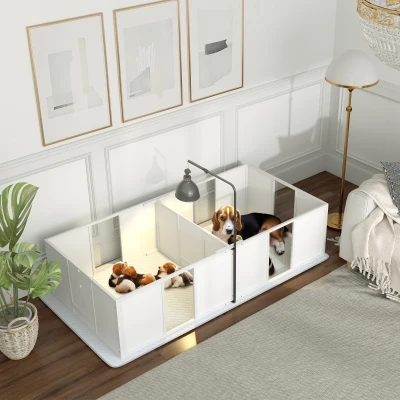 Whelping Box 77.2" L x 37.8" W x 18.9" H White