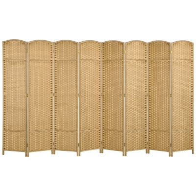 HOMCOM 8-Panel Folding Room Divider, 5.6' Tall Privacy Screen, Wood