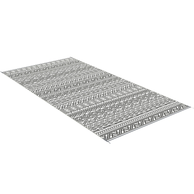 Outsunny 9' x 18' Reversible Outdoor Rug, Gray & Cream Boho