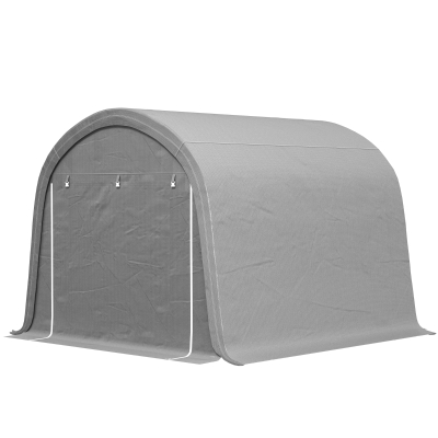 Outsunny 10' x 10' Outdoor Storage Tent, Heavy Duty and Waterproof Portable Shed for Bike, Motorcycle & Garden Tools, Light Grey