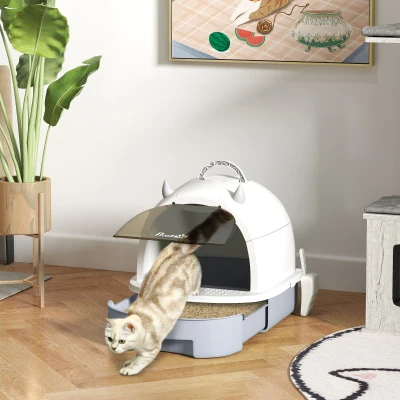 Cat Litter Box 15.9" W x 20.5" D x 15.4" H Gray