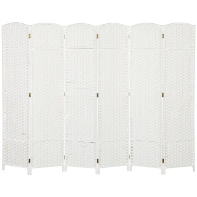 Room Divider 94.5" W x 0.6" D x 66.9" H White