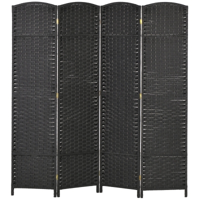 HOMCOM 4-Panel Folding Privacy Screen, 5.6' Tall Room Divider, Black