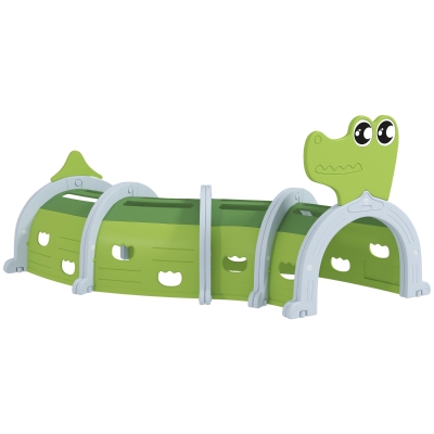 Qaba Crocodile Design Tunnel for Kids to Crawl Through, for 3-6 Years, Green