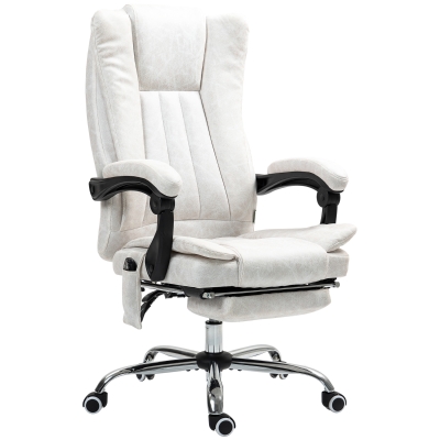 Massage Office Chair 24.5" W x 27.6" D x 47.25" H; White