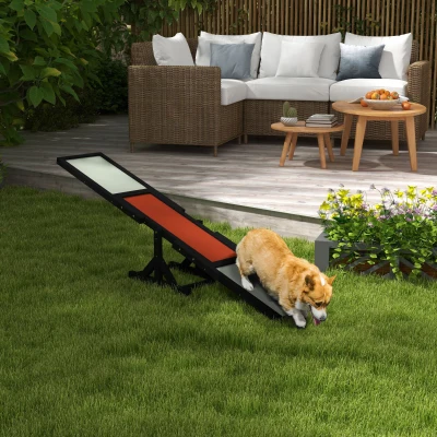 PawHut Wooden Dog Agility Seesaw, Black