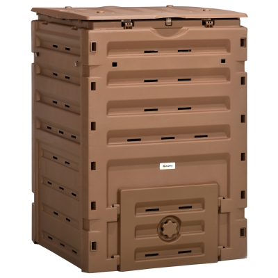 Outsunny 120 Gallon Compost Bin, BPA Free, Brown