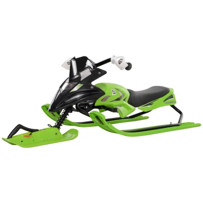 Soozier Kids Snow Racer Sleds with Padded Rubber Seat, Green
