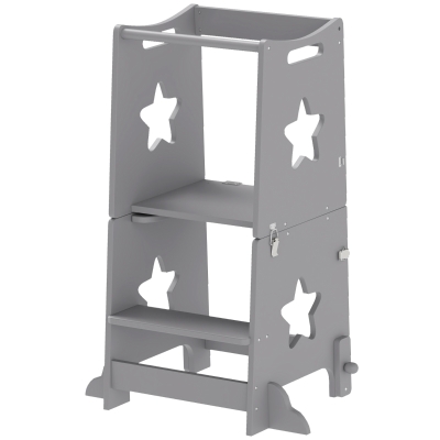 kids step stool 23.6" L x 17.5" W x 33.9" H Gray