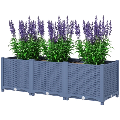 Garden Bed 47.2" L x 15.7" W x 14.6" H Blue