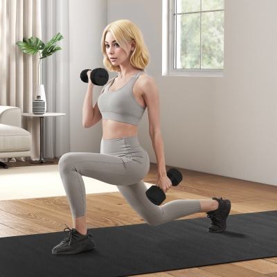 Soozier 2 x 20lbs Dumbbells Set with Non-Slip Grip, Rubber Covered Weights for Men Women Home Gym Workout