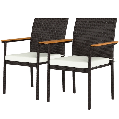 Rattan Dinging chairs 23.2" W x 24.4" D x 33.1" H Cream White