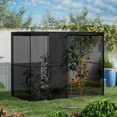 Outsunny 4' x 8' Crop Cage, Plant Protection Tent, Black