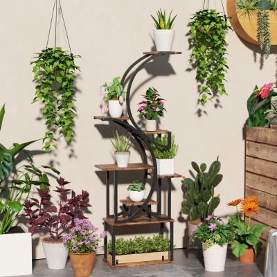 Flower Stand 24.4" W x 10.2" D x 61.8" H Carbonized