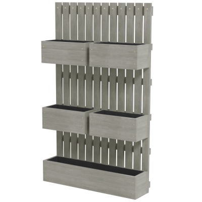 Raised Garden Bed 23.5" W x 6.25" D x 39.25" H Gray