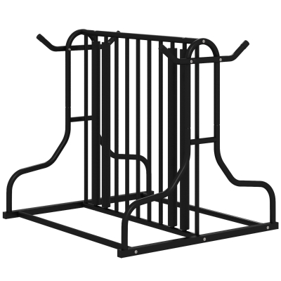 Soozier All-Steel Bike Rack, 35" Bike Stand, 4-Bike Capacity, Dual-Side, for Garages Streets Yards Schools