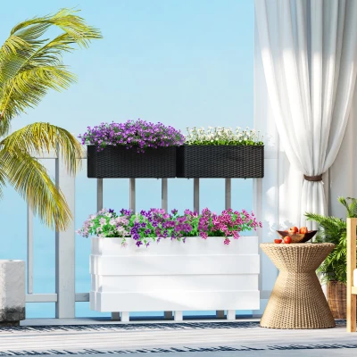 Outdoor Planters 19.7" L x 7.5" W x 7.5" H Black
