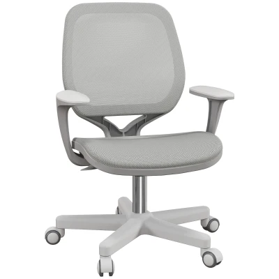 Vinsetto Office Chair, Small Computer Desk Chair with Mesh Back, Swivel Castors, Arm, Grey