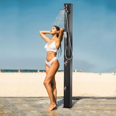 Solar Heated Shower 7.5" L x 7.75" W x 85.5" H Black