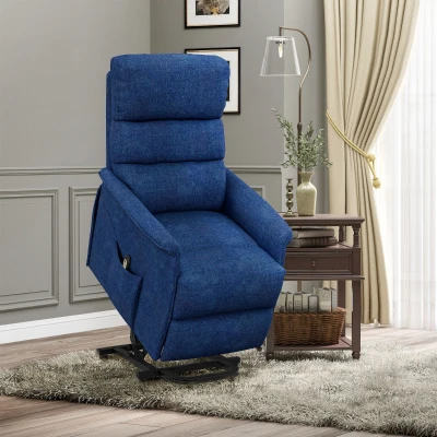 HOMCOM Electric Power Lift Recliner Chair with Remote, Dark Blue