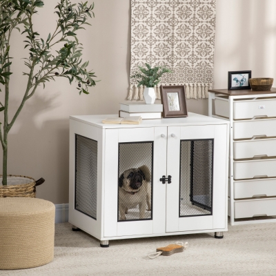 Dog Cage 31.5" x 21.75" x 27.5" White