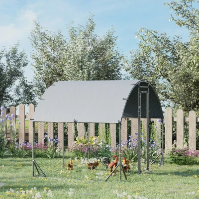 PawHut Large Chicken Coop, Dome Shaped Metal Run, 9.2' x 6.2'