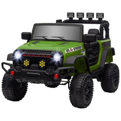 Qaba 12V Battery Powered Ride On UTV, Green with Bluetooth