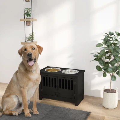 Pet Feeder 23.5" x 11.75" x 17" Black