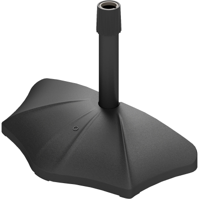Outsunny Patio Umbrella Base, 26lbs Concrete Half Umbrella Stand, Patio Umbrella Stand for 1.5"/1.9" Umbrella Poles, Half Umbrella Base for Outdoor, Lawn, Poolside, Black