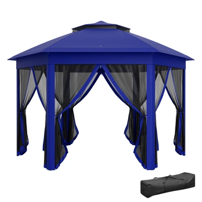 Gazebo Pop-up Impermeabile CBROSEY MCC@Home – 3x3 M, Con Tetto A Doppio Strato E Pannelli Laterali, Colore Blu - 2