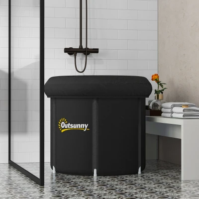 Outsunny Portable Cold Plunge Tub for Athletes, Black