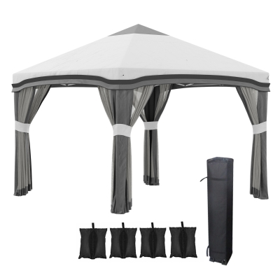 Outsunny 10' x 10' Pop Up Canopy Tent, Gray, Adjustable Height