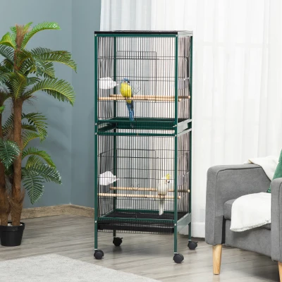 PawHut Large Bird Cage 55" for Canary, Finch, Conure, Green