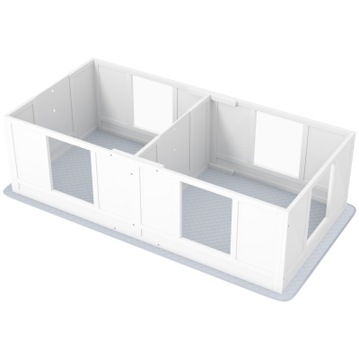 whelping box 64.6" L x 31.5" W x 18.9" H White