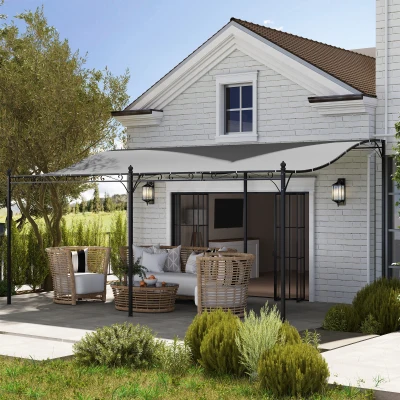 Pergola Gazebo 193.3" L x 117.3" W x 99.6" H Dark Gray