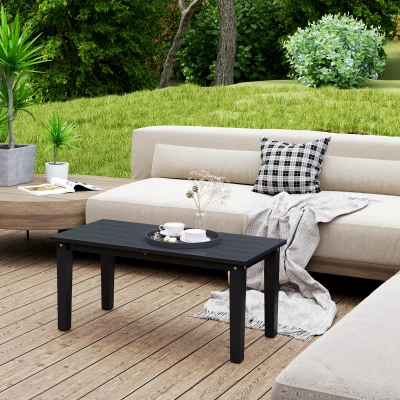 Outdoor Coffee Table 35.8" x 17.3" x 16.5" Black