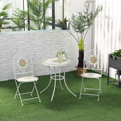 Garden Coffee Set 15.75" x 20.5" x 35.5" green,white,yellow
