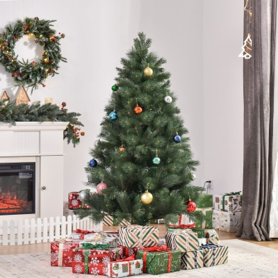 HOMCOM 6 FT Christmas Tree Artificial Pine Tree Christmas Decoration 375 Branches Green
