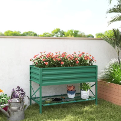 Raised Planter 41.75" L x 21.25" W x 30" H Green